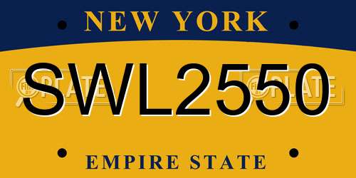 SWL2550 New York License Plate