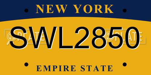 SWL2850 New York License Plate