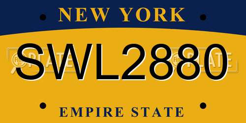 SWL2880 New York License Plate