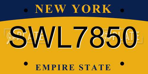 SWL7850 New York License Plate