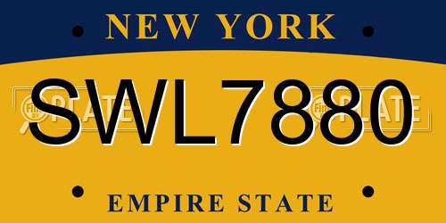 SWL7880 New York License Plate