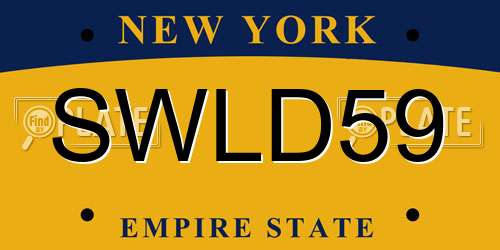 SWLD59 New York License Plate