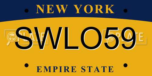 SWLO59 New York License Plate