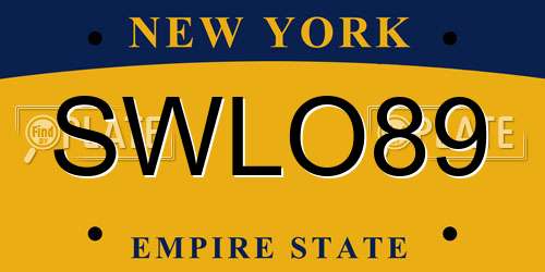 SWLO89 New York License Plate