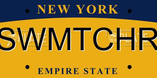 SWMTCHR New York License Plate