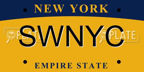 SWNYC New York License Plate