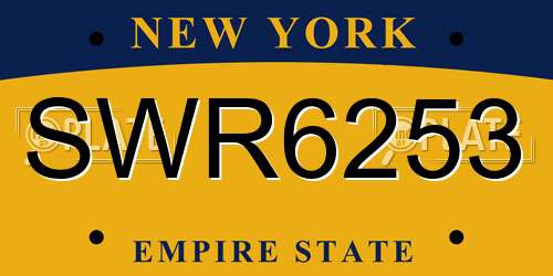 SWR6253 New York License Plate
