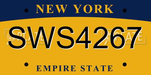 SWS4267 New York License Plate