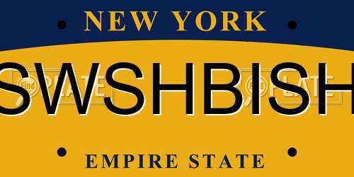 SWSHBISH New York License Plate