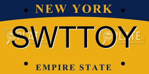 SWTTOY New York License Plate
