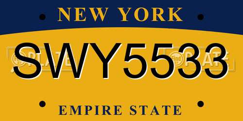 SWY5533 New York License Plate