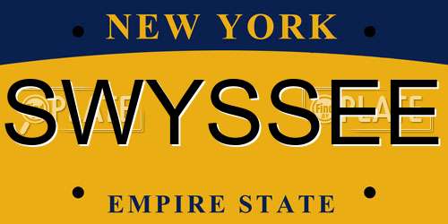 SWYSSEE New York License Plate