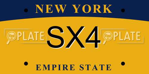 SX4 New York License Plate