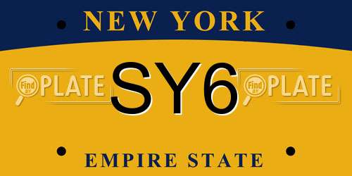 SY6 New York License Plate