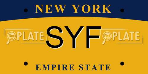 SYF New York License Plate