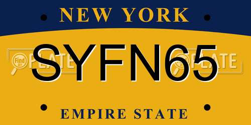 SYFN65 New York License Plate
