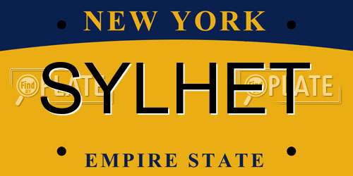 SYLHET New York License Plate