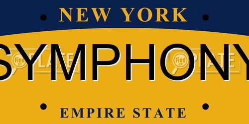 SYMPHONY New York License Plate