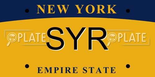 SYR New York License Plate