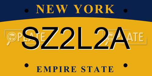 SZ2L2A New York License Plate