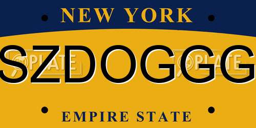 SZDOGGG New York License Plate