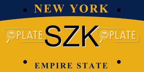 SZK New York License Plate