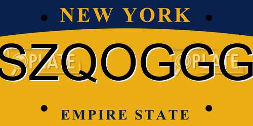 SZQOGGG New York License Plate