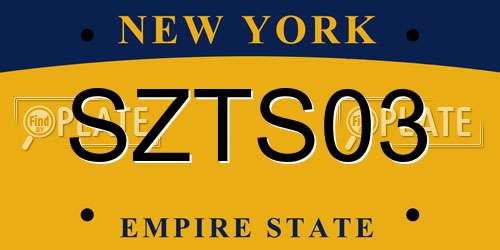 SZTS03 New York License Plate