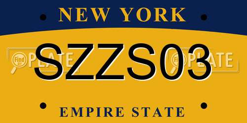 SZZS03 New York License Plate
