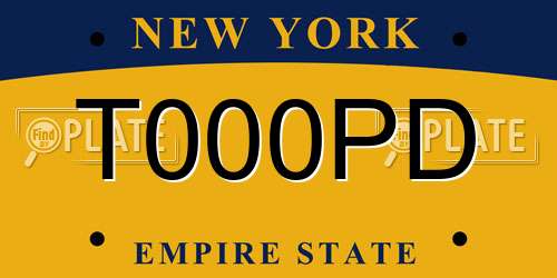 T000PD New York License Plate