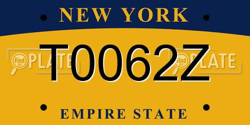 T0062Z New York License Plate