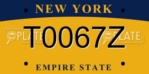 T0067Z New York License Plate