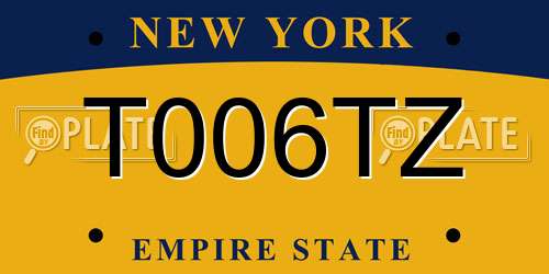 T006TZ New York License Plate