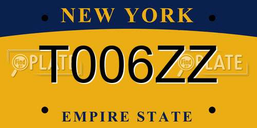 T006ZZ New York License Plate