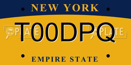 T00DPQ New York License Plate