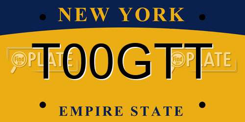 T00GTT New York License Plate
