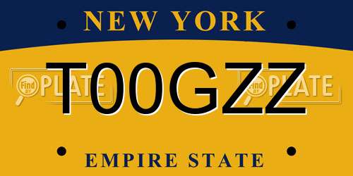 T00GZZ New York License Plate