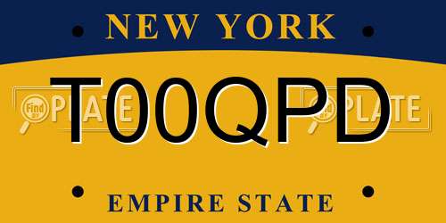 T00QPD New York License Plate