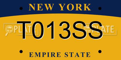 T013SS New York License Plate