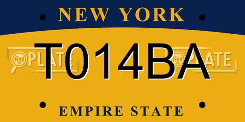 T014BA New York License Plate