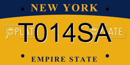 T014SA New York License Plate