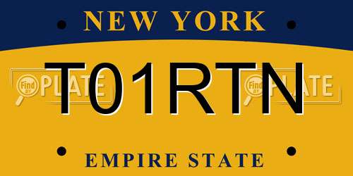 T01RTN New York License Plate