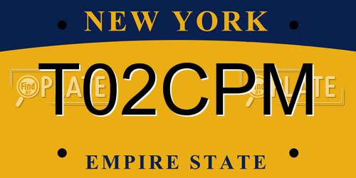 T02CPM New York License Plate