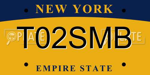 T02SMB New York License Plate