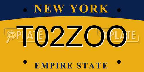 T02ZOO New York License Plate