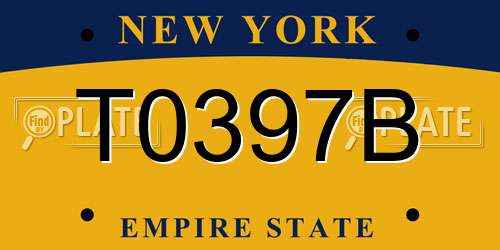 T0397B New York License Plate