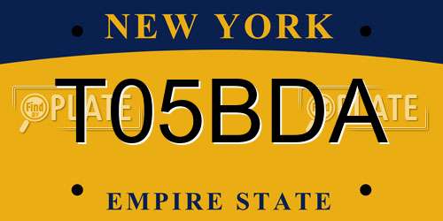 T05BDA New York License Plate