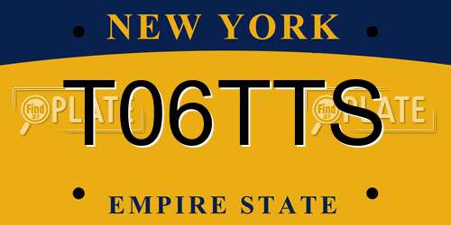 T06TTS New York License Plate