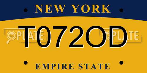 T072OD New York License Plate