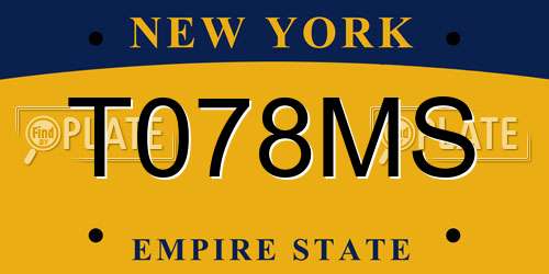 T078MS New York License Plate